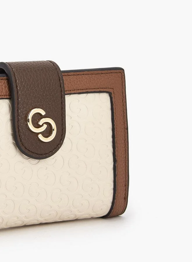سيليست Monogram Embossed Wallet with Snap Button Closure